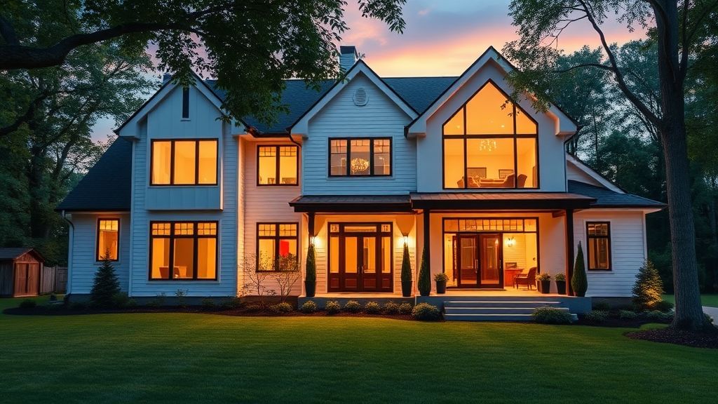 Residential house in Southampton Town, New York, with garden.